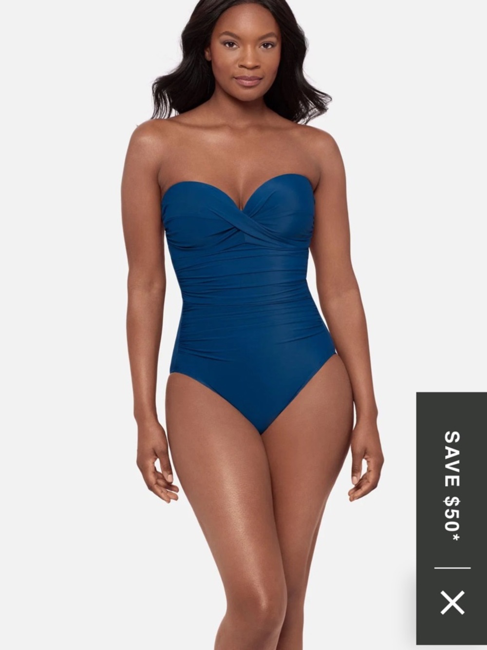 Miraclesuit Oceanus Madrid Pink Bandeau One Piece Swimsuit – Size 10 Slimming - Picture 3 of 3
